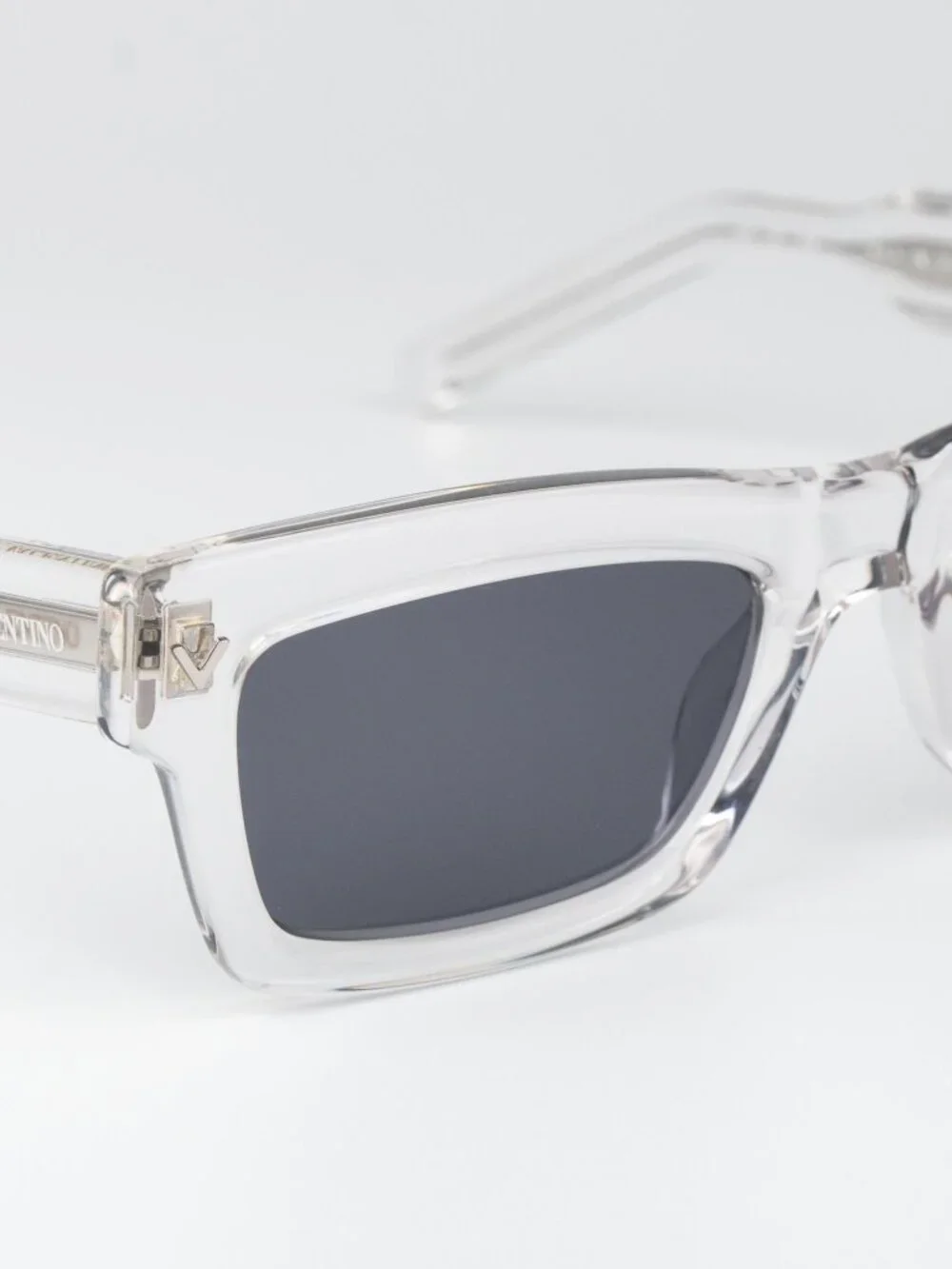 Valentino Men Sunglasses Transparent Grey Rectangle V-SHARP VLS-134 C